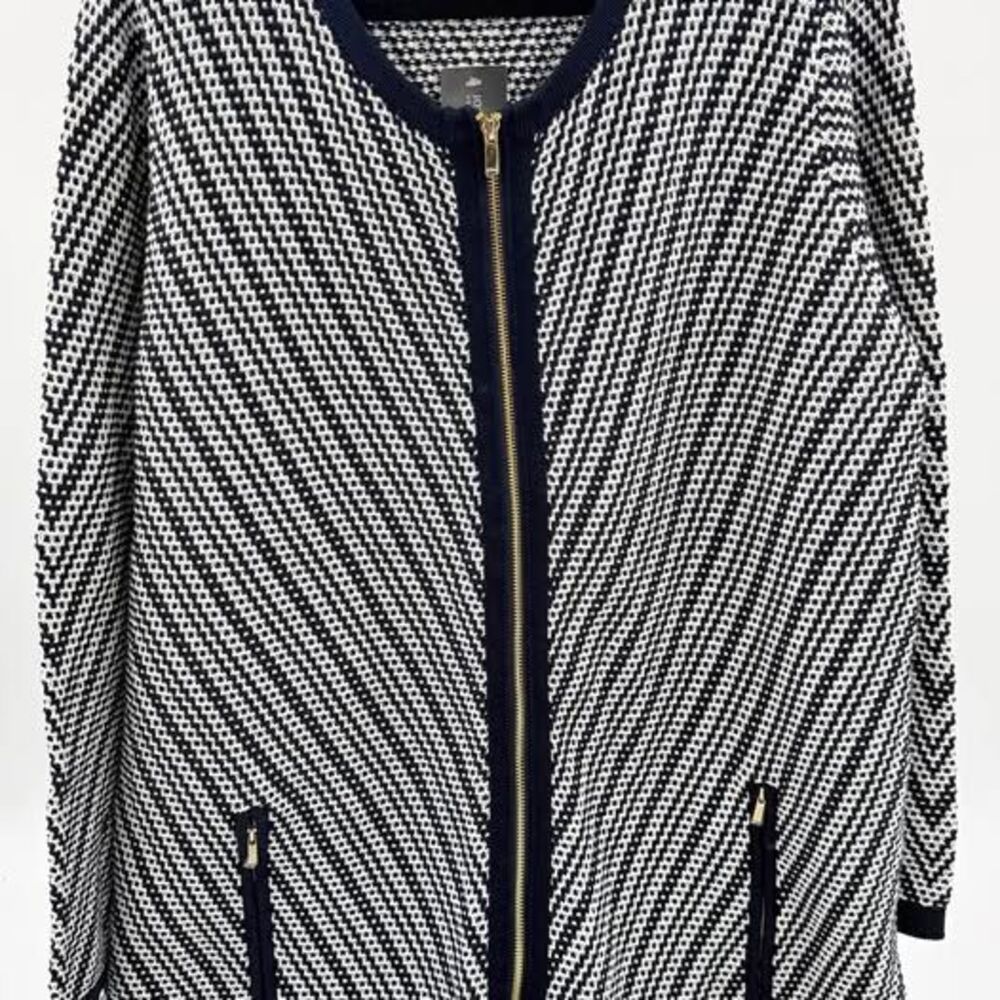 New Jones New York Collection Woman Zip-Up Cardigan Sweater size 1X